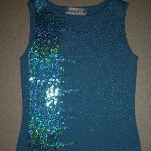Sequin accent sparkle sleeveless top